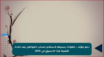 دعم مؤكد.. خطوات بسيطة لاستلام حساب المواطن بعد إعادة تفعيله هذا الأسبوع في 2025